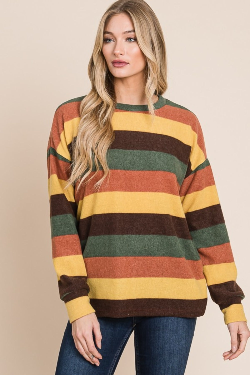 BOMBOM Multi-Color Striped Knit Top Tops/Jackets/Sweaters BOMBOM Clothing Tops Ship from USA TikTok Trendsi USPS Walmart Trendsi https://www.cyberehub.com
