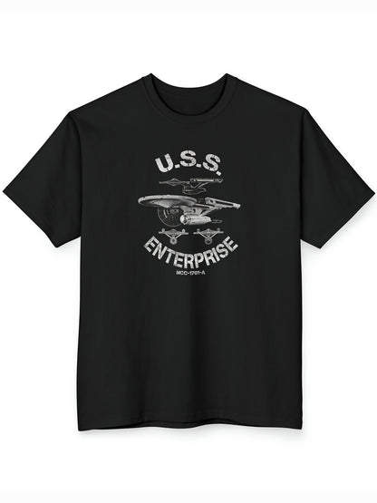Creative USS Printed T-shirt, Men's Versatile Short Sleeved Round Neck T-shirt, Street Style Apparel/Shirt/Graphic Shirt SNULLO https://www.cyberehub.com