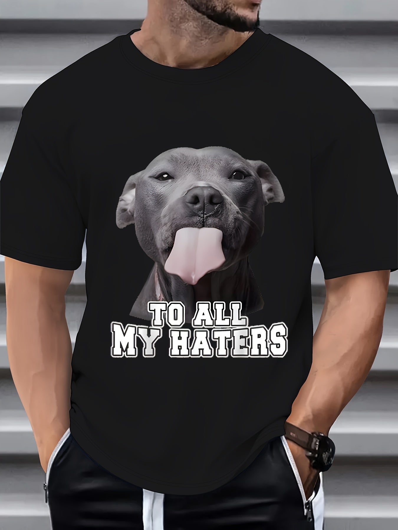 Men's Dog Print T-shirt, Casual Short Sleeved Round Neck T-shirt, Men's Outdoor T-shirt Apparel/Shirt/Graphic Shirt SNULLO https://www.cyberehub.com