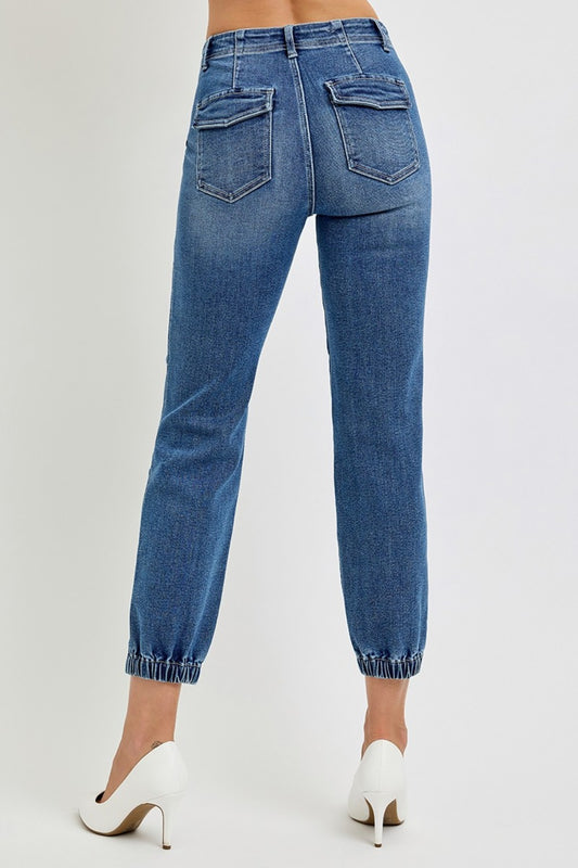 RISEN Full Size High Rise Ankle Jogger Jeans Bottoms Bottoms Clothing RISEN Ship from USA Women Trendsi https://www.cyberehub.com