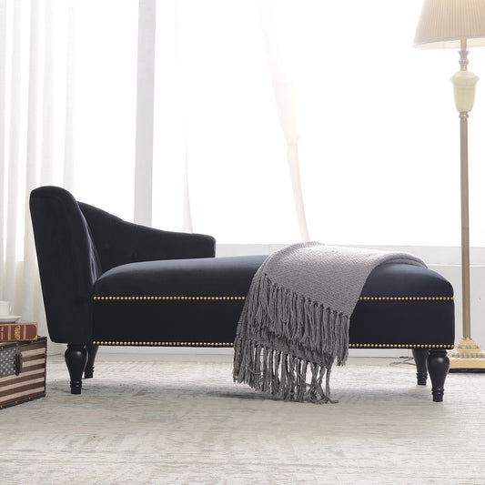 [New+Video] 58''Velvet Chaise Lounge,Button Tufted Right Arm Facing Lounge Chair with Nailhead Trim & Solid Wood Legs for Living Room or Office,Sleeper Lounge Sofa (New style of WF284880AAB) Giga GNJ Home Home & Garden Sofa Walmart Giga https://www.cyberehub.com