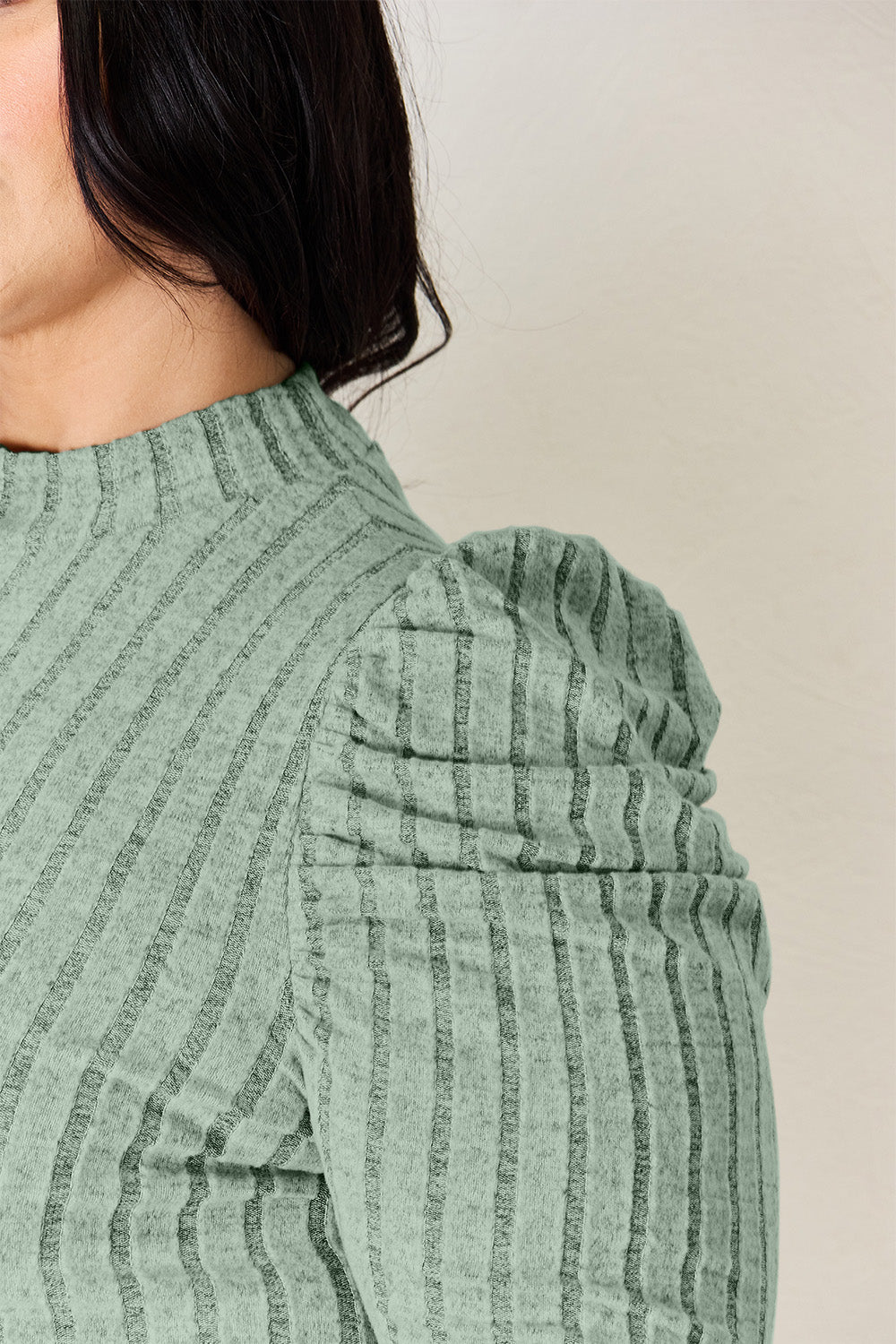 Basic Bae Full Size Ribbed Mock Neck Puff Sleeve T-Shirt Apparel/Tops Basic Bae Ship from USA TikTok Tops Trendsi USPS Walmart Walmart Apparel Trendsi https://www.cyberehub.com