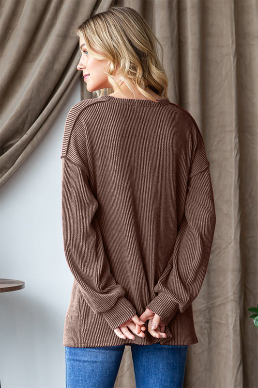 Heimish Ribbed Exposed Seam Long Sleeve T-Shirt Tops/Jackets/Sweaters Clothing Tops Heimish Ship from USA TikTok Trendsi USPS Walmart Trendsi https://www.cyberehub.com