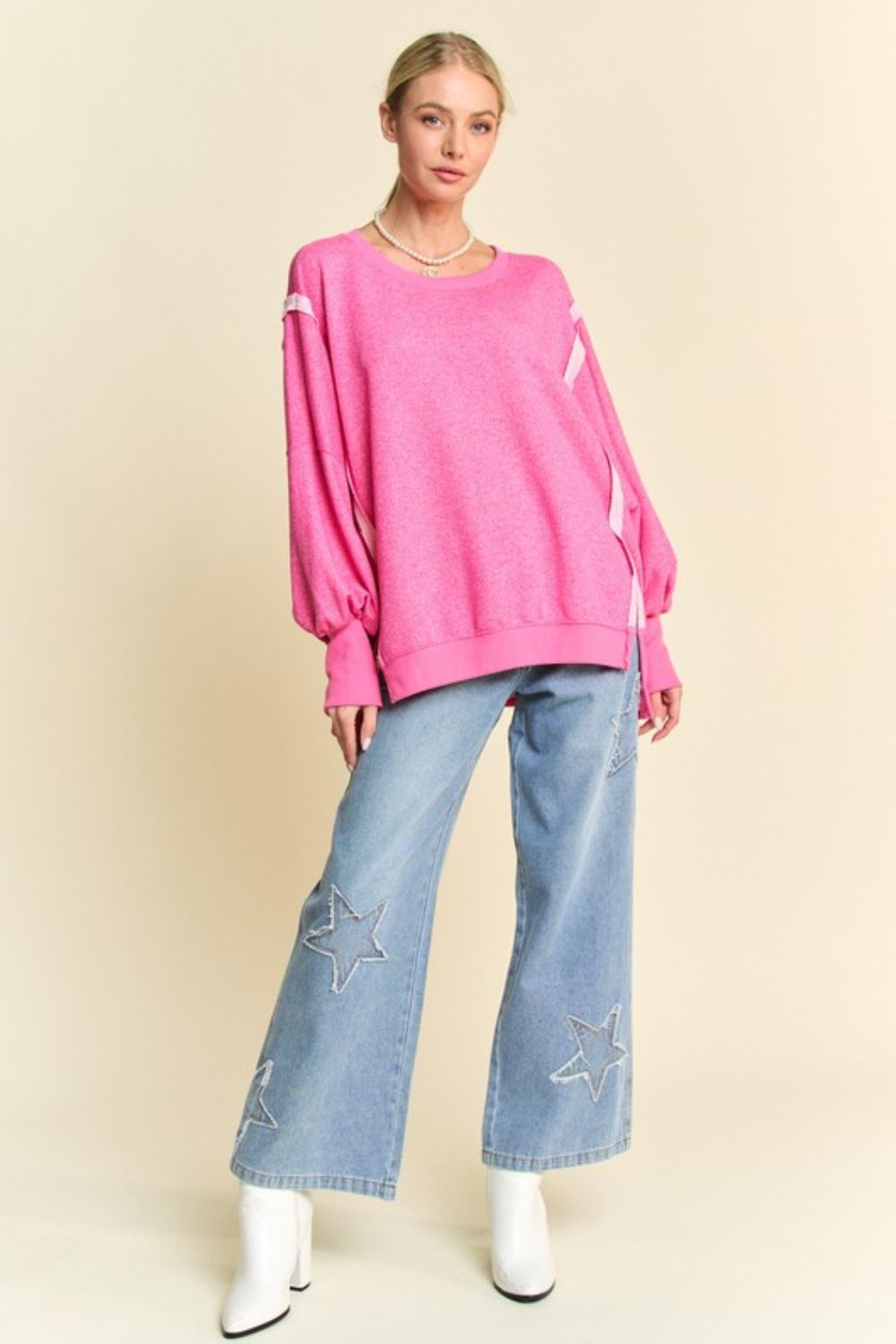 Davi & Dani Side Slit High-Low Lantern Sleeve Knit Top Tops/Jackets/Sweaters Clothing Tops Davi & Dani Ship from USA TikTok Trendsi USPS Walmart Trendsi https://www.cyberehub.com