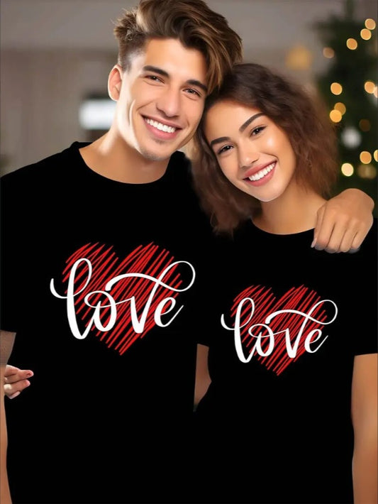 Love Valentine'S Day T-Shirt, Couple T-Shirt, Couple Christmas, Fashion Casual T-Shirt, Short-Sleeved T-Shirt Apparel/Shirt/Graphic Shirt SNULLO https://www.cyberehub.com