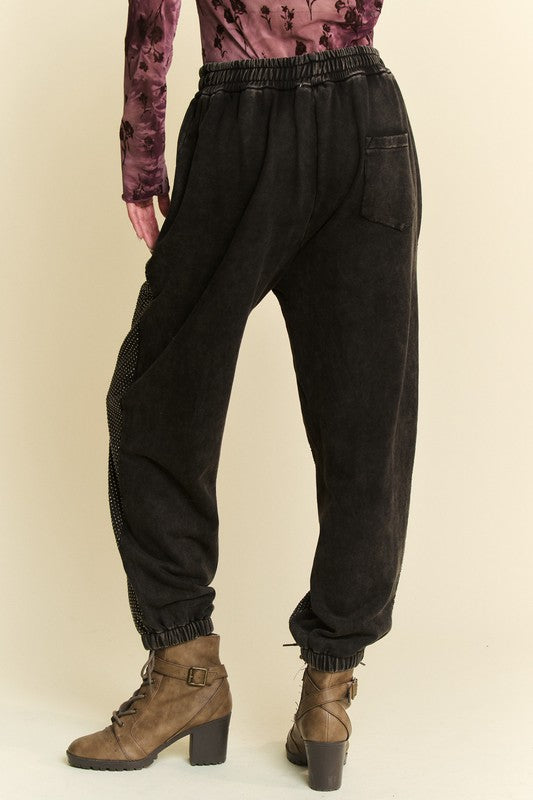 Davi & Dani Rhinestone Elastic Waist Joggers Apparel Apparel Davi & Dani Ship from USA TikTok Trendsi Trendsi https://www.cyberehub.com