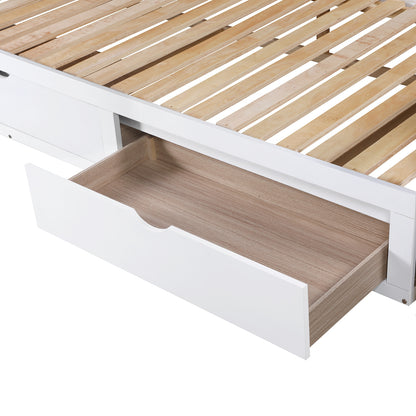 Wooden Daybed with Trundle Bed and Two Storage Drawers , Extendable Bed Daybed,Sofa Bed for Bedroom Living Room,White Furniture Giga GNJ Home Home & Garden Home Goods Walmart Giga https://www.cyberehub.com