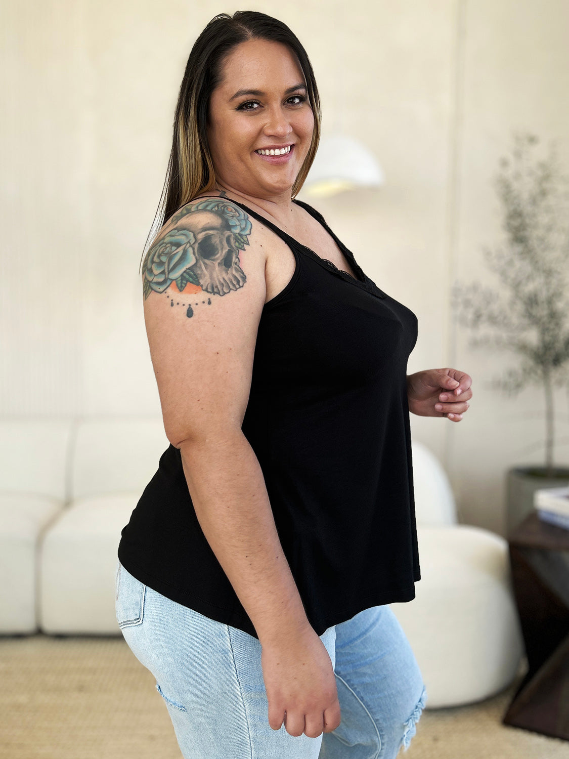 Basic Bae Full Size Lace Detail V-Neck Cutout Cami Apparel/Tops Basic Bae Ship from USA TikTok Tops Trendsi USPS Walmart Walmart Apparel Trendsi https://www.cyberehub.com