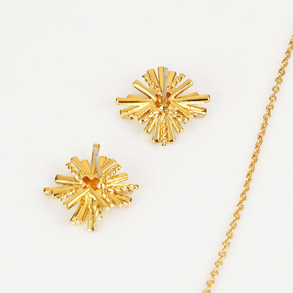 Starburst Gold-Plated Earrings and Necklace Set H.C Ship from USA TikTok USA Trendsi https://www.cyberehub.com