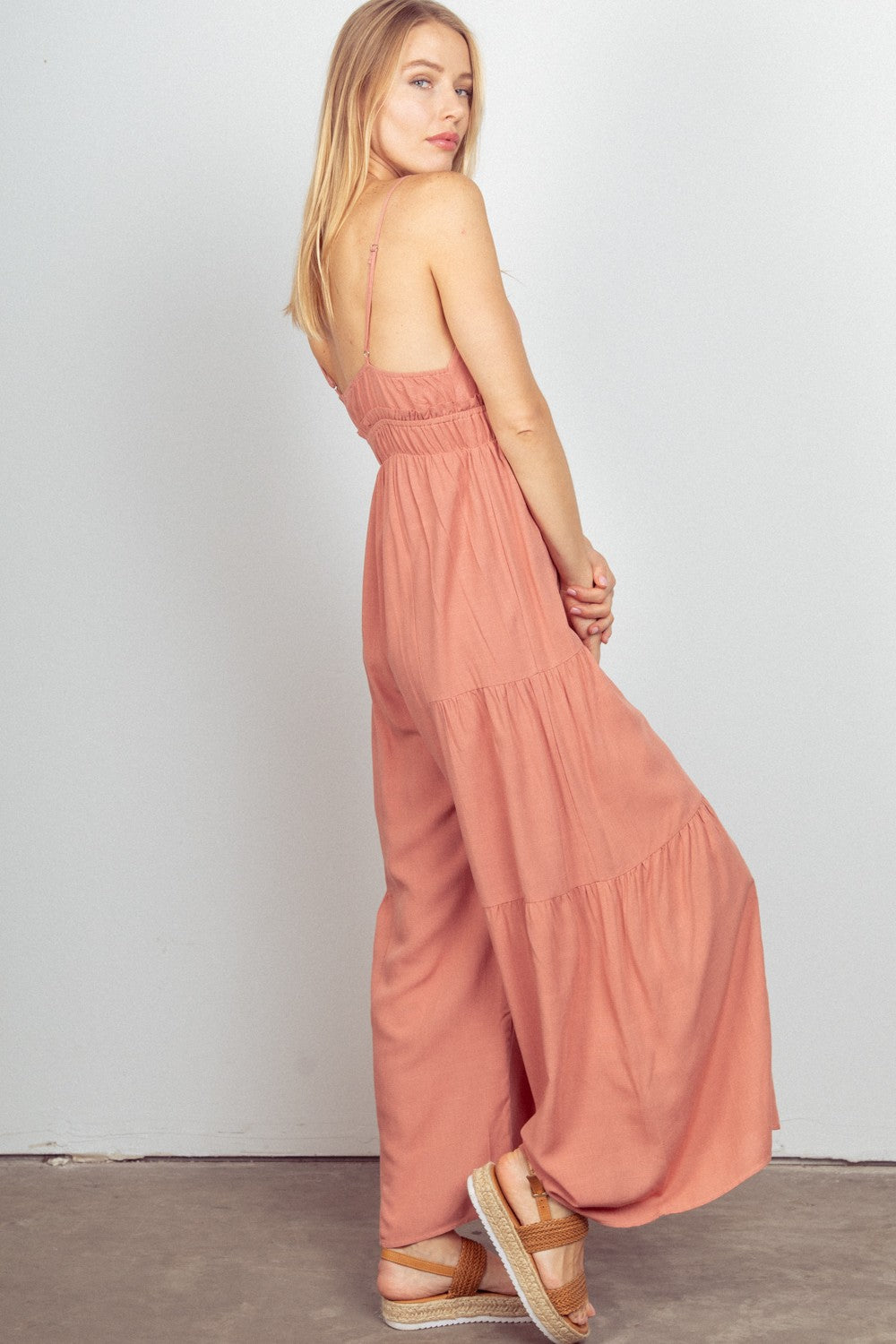 VERY J Sleeveless Ruched Wide Leg Jumpsuit Tops/Jackets/Sweaters Clothing Tops Ship from USA TikTok Trendsi USPS VERY J Walmart Trendsi https://www.cyberehub.com