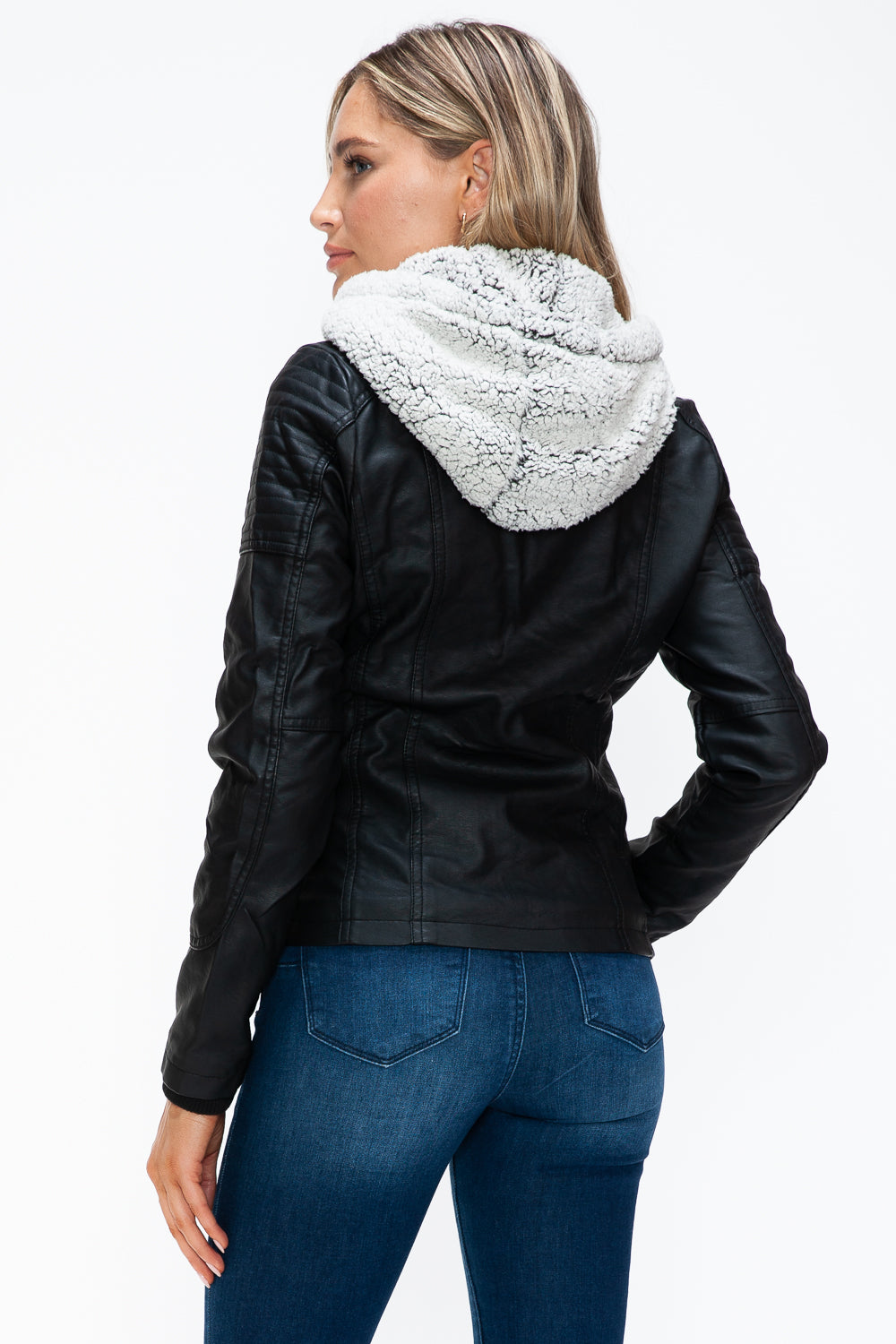 YMI Removable Faux Layered Multi-Pocket Jacket with Fuzzy Hood Apparel Featured Ship from USA Tiktok Trendsi USA USPS Walmart YMI outerwear Trendsi https://www.cyberehub.com