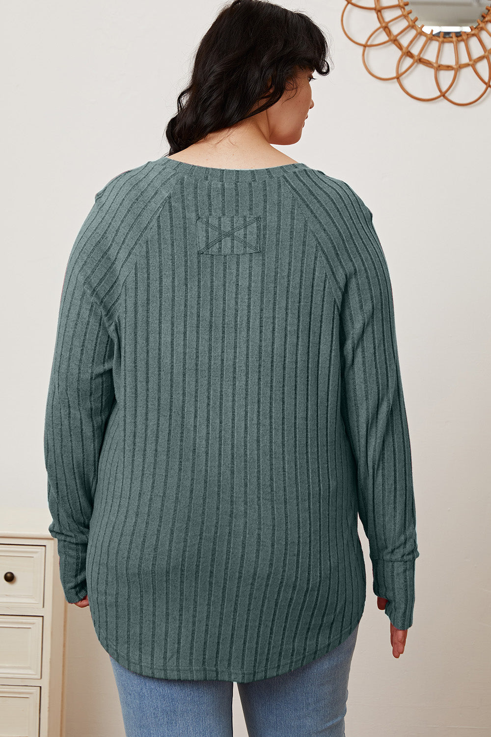 Basic Bae Full Size Ribbed Thumbhole Sleeve T-Shirt Apparel/Tops Basic Bae Ship from USA TikTok Tops Trendsi USPS Walmart Walmart Apparel Trendsi https://www.cyberehub.com
