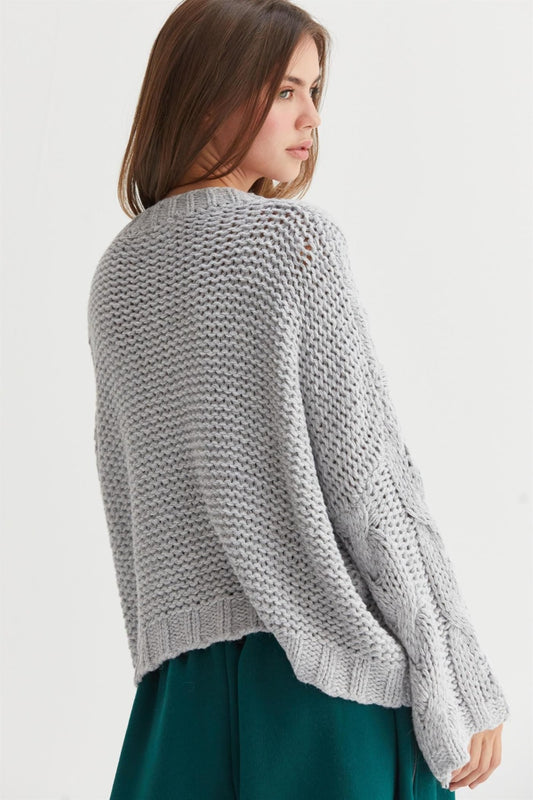 HYFVE Cable Knit V-Neck Sweater Tops/Jackets/Sweaters Clothing Tops HYFVE Ship from USA TikTok Trendsi USPS Walmart Trendsi https://www.cyberehub.com