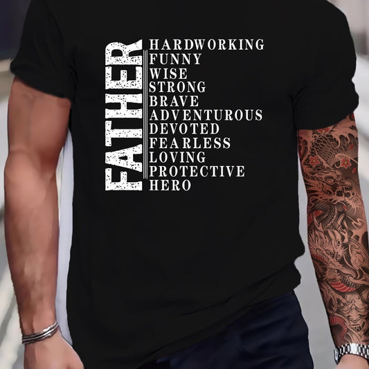 Father Printed T-shirt, Men's T-shirt, Summer Casual Short Sleeved T-shirt Apparel/Shirt/Graphic Shirt SNULLO https://www.cyberehub.com