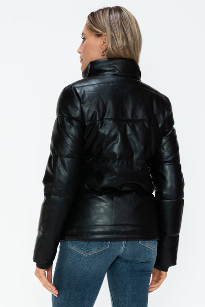 YMI Pocketed Zip Up Turtleneck Puffer Jacket Tops/Jackets/Sweaters Clothing Tops Ship from USA TikTok Trendsi USPS Walmart YMI outerwear Trendsi https://www.cyberehub.com