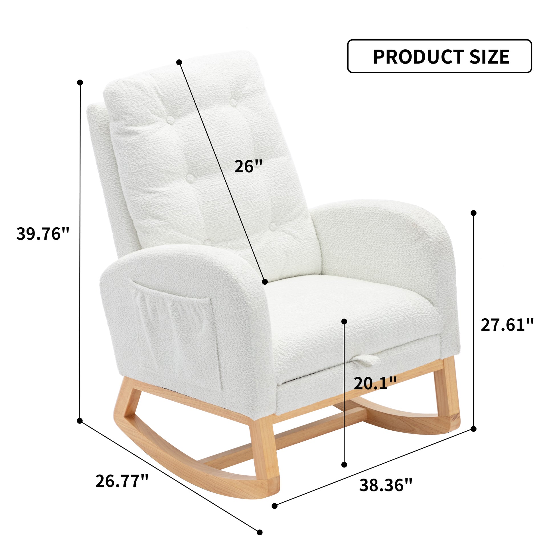 Accent Rocking Chair with Footrest High Back Rubber Wood Rocking Legs Bedroom Living Space 26.77D X 38.36W X 39.76H Inch Giga GNJ Home Home & Garden Walmart Giga https://www.cyberehub.com