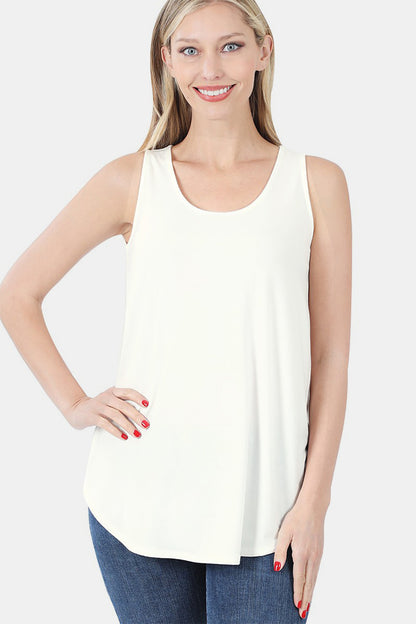 Zenana Round Neck Curved Hem Tank Ivory Apparel/Tops Ship from USA TikTok Tops Trendsi USPS Walmart Walmart Apparel Zenana Trendsi https://www.cyberehub.com