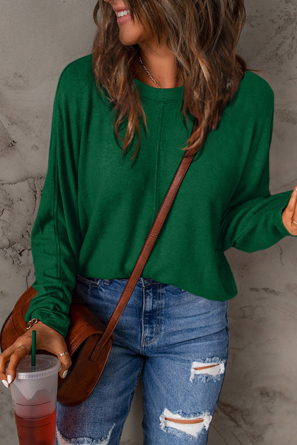 Double Take Full Size Round Neck Long Sleeve T-Shirt Green Apparel/Tops Double Take Outlets 2.20-3.30 Ship from USA TikTok Tops Trendsi USPS Walmart Walmart Apparel Trendsi https://www.cyberehub.com