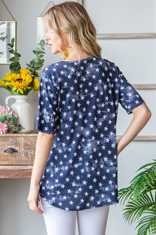 Heimish Full Size Short Sleeve Crisscross Star Babydoll Top Apparel/Tops Heimish Ship from USA TikTok Tops Trendsi USPS Walmart Walmart Apparel Trendsi https://www.cyberehub.com