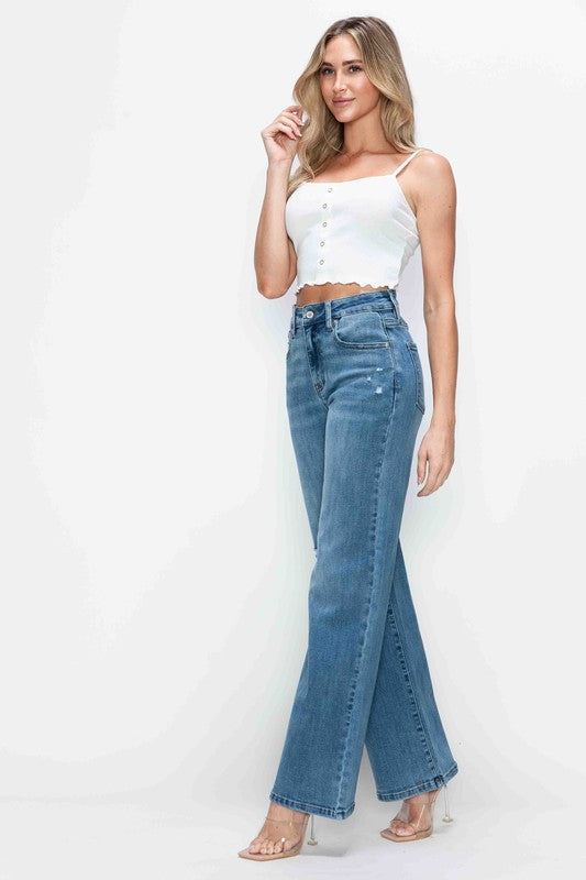 bytos Full Size High Rise Wide Leg Jeans with Pockets Apparel Apparel bytos Ship from USA TikTok Trendsi Trendsi https://www.cyberehub.com