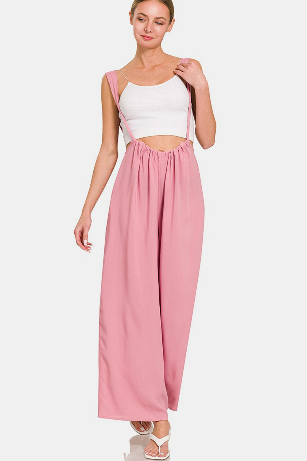Zenana Pocketed Wide Strap Wide Leg Overalls Apparel/Tops Ship from USA TikTok Tops Trendsi USPS Walmart Walmart Apparel Zenana Trendsi https://www.cyberehub.com