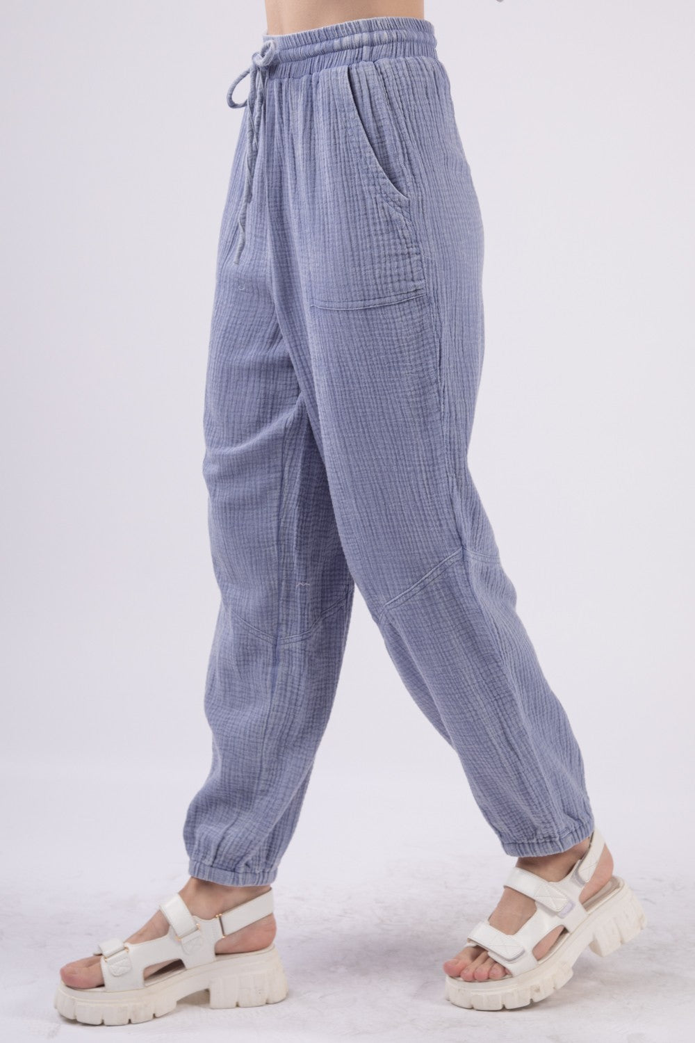 VERY J Washed Woven Crinkle Gauze Drawstring Cargo Pants Bottoms Bottoms Clothing Ship from USA VERY J Women Trendsi https://www.cyberehub.com