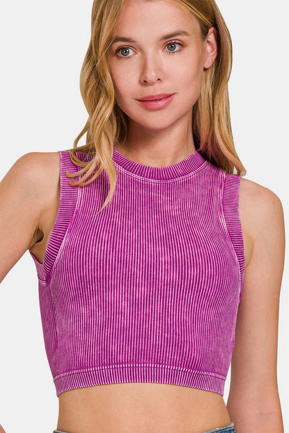 Zenana Washed Ribbed Seamless Crop Tank with Bra Pad Lt Plum Tops/Jackets/Sweaters Clothing Tops Ship from USA TikTok Trendsi USPS Walmart Zenana Trendsi https://www.cyberehub.com