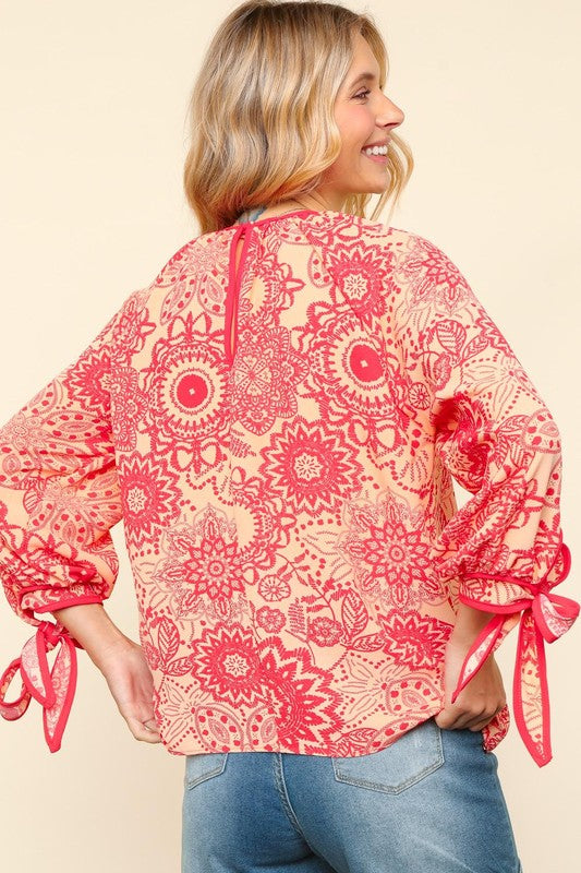 Haptics Ribbon Bow Detail Floral Round Neck Blouse Apparel Apparel Haptics Ship from USA TikTok Trendsi Trendsi https://www.cyberehub.com