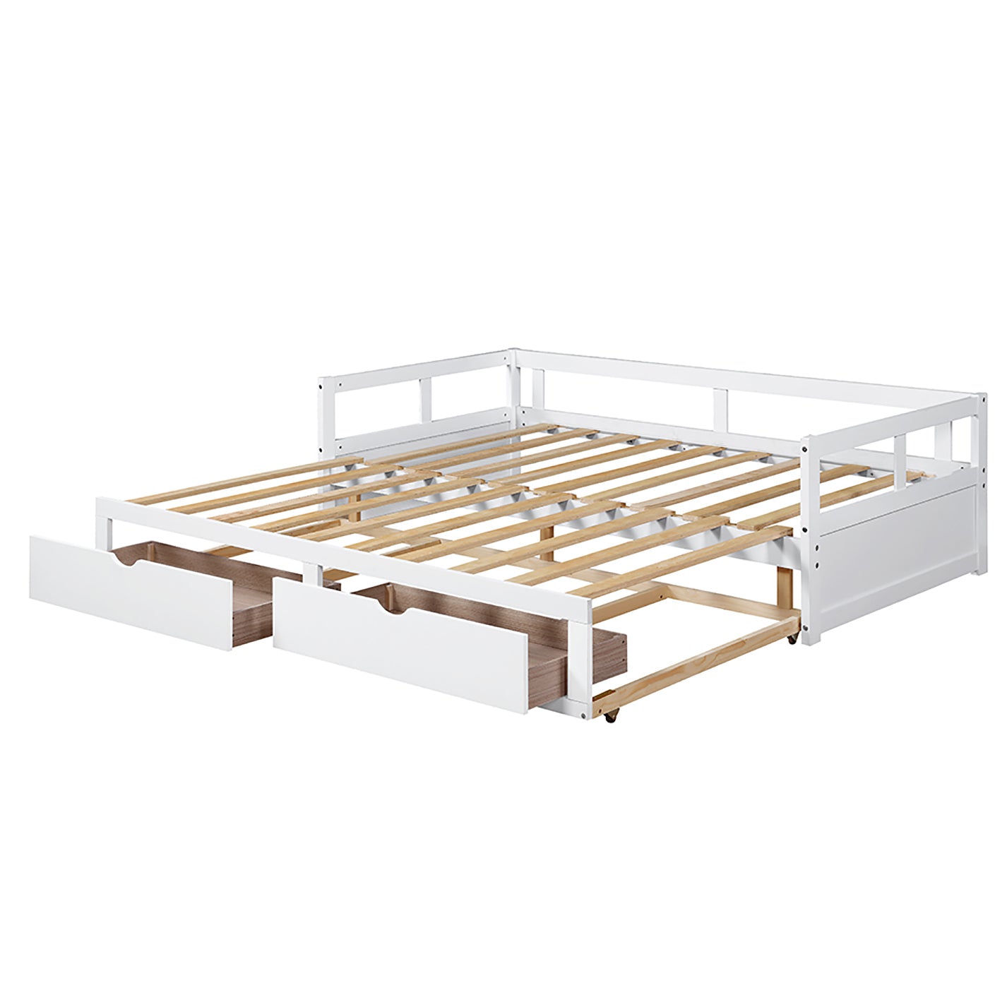 Wooden Daybed with Trundle Bed and Two Storage Drawers , Extendable Bed Daybed,Sofa Bed for Bedroom Living Room,White Furniture Giga GNJ Home Home & Garden Home Goods Walmart Giga https://www.cyberehub.com