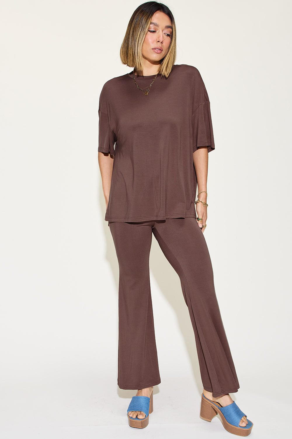 Basic Bae Full Size Bamboo Drop Shoulder T-Shirt and Flare Pants Set Apparel/Tops Basic Bae Ship from USA TikTok Tops Trendsi USPS Walmart Walmart Apparel Trendsi https://www.cyberehub.com