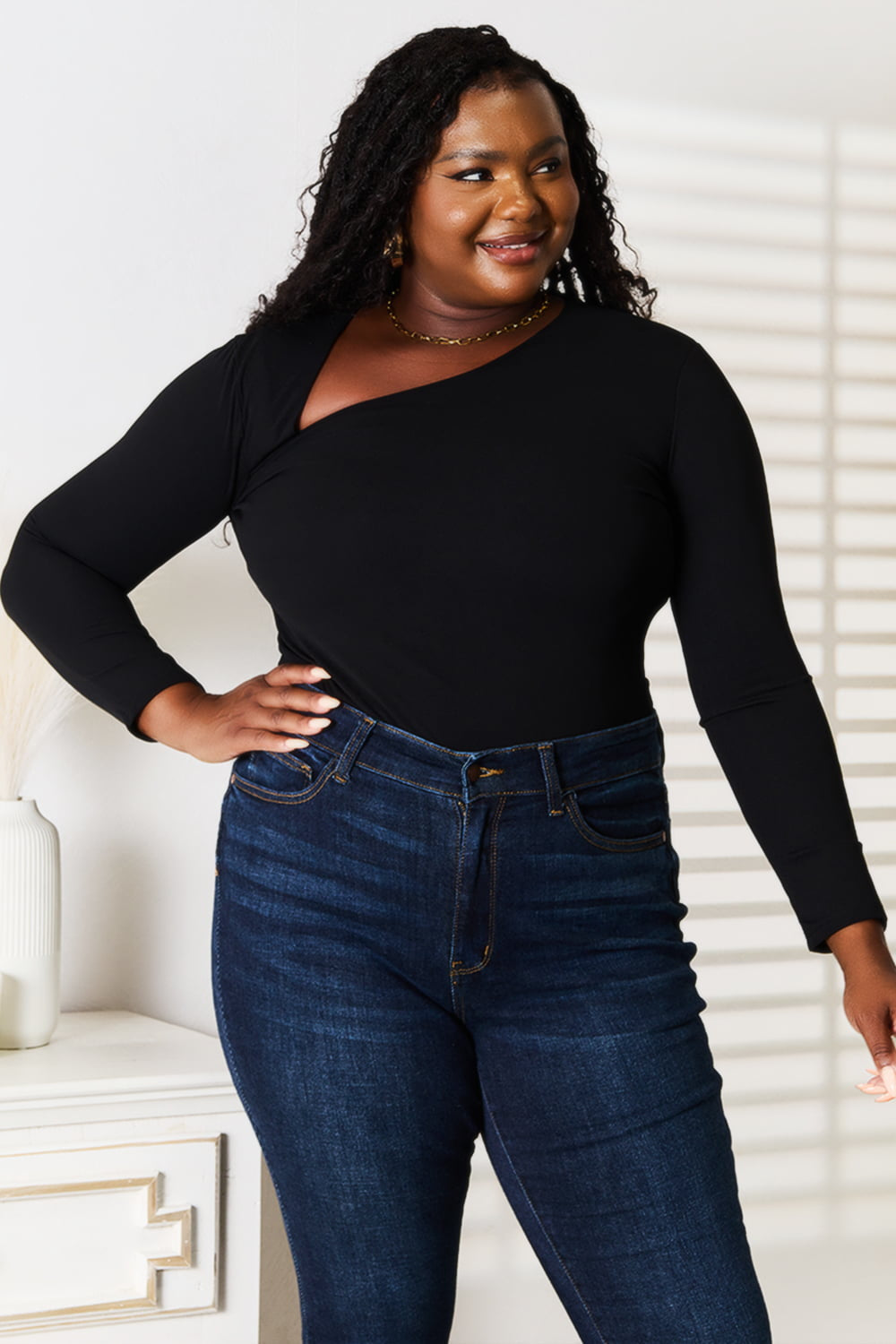 Basic Bae Asymmetrical Neck Long Sleeve Top Apparel/Tops Basic Bae Ship from USA TikTok Tops Trendsi USPS Walmart Walmart Apparel Trendsi https://www.cyberehub.com