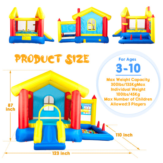 8 in 1 Inflatable Bounce House with Blower Basketball Hoop Ocean Balls Ring-toss Game Target and Sticky Ball Game for Kids Car Giga GNJ Out of stock Toys Walmart Giga https://www.cyberehub.com
