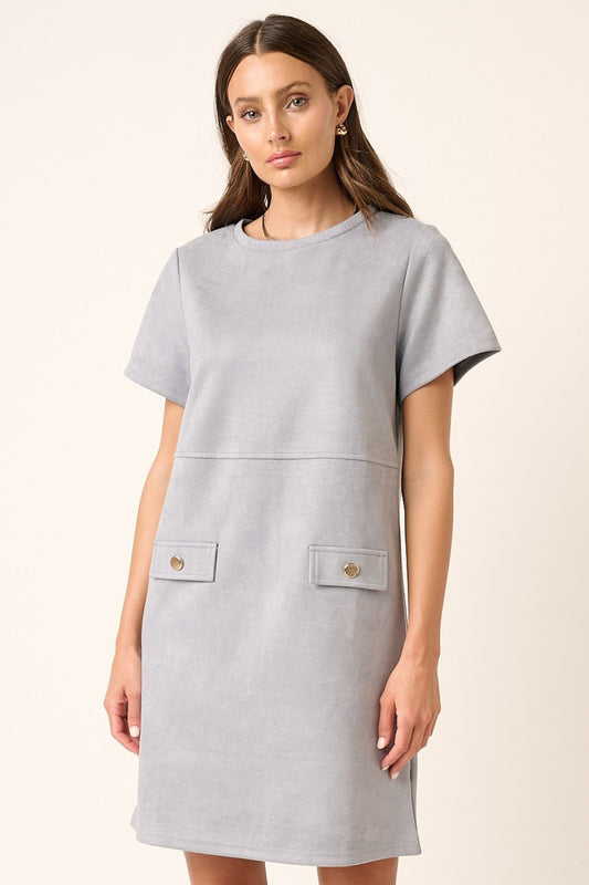 Mittoshop Suede Short Sleeve Mini Dress Dusty Blue Apparel/Dress Dress Mittoshop Ship from USA TikTok Trendsi USPS Walmart Walmart Apparel Trendsi https://www.cyberehub.com