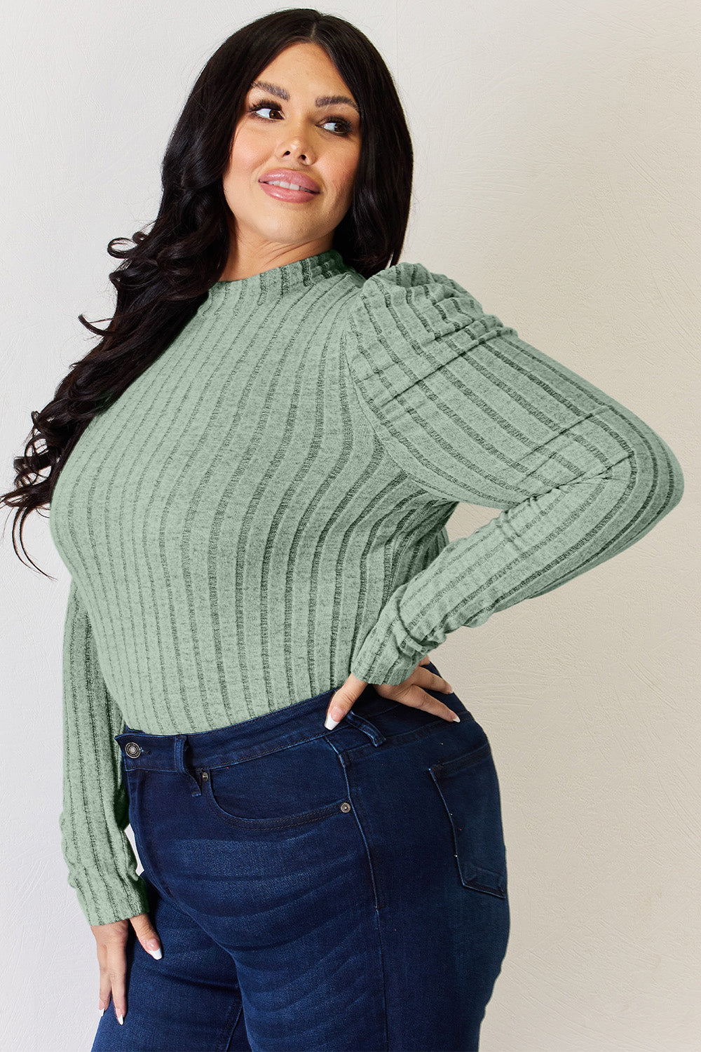 Basic Bae Full Size Ribbed Mock Neck Puff Sleeve T-Shirt Apparel/Tops Basic Bae Ship from USA TikTok Tops Trendsi USPS Walmart Walmart Apparel Trendsi https://www.cyberehub.com