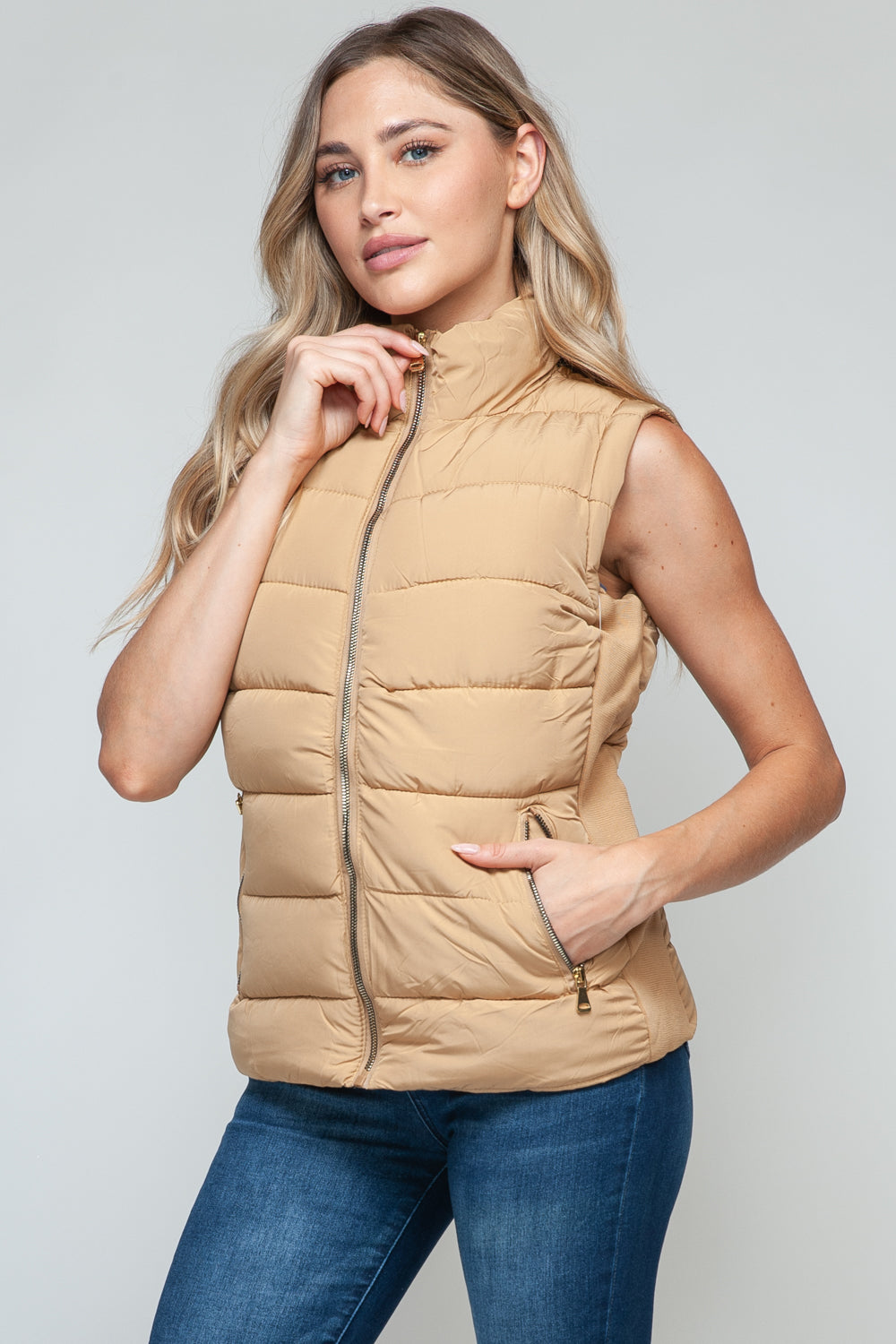 Snobbish Zip Up Turtleneck Vest with Pockets Shirt Apparel Clothing Tops price-change-job-active Ship from USA Shirts Snobbish USA Women Trendsi https://www.cyberehub.com