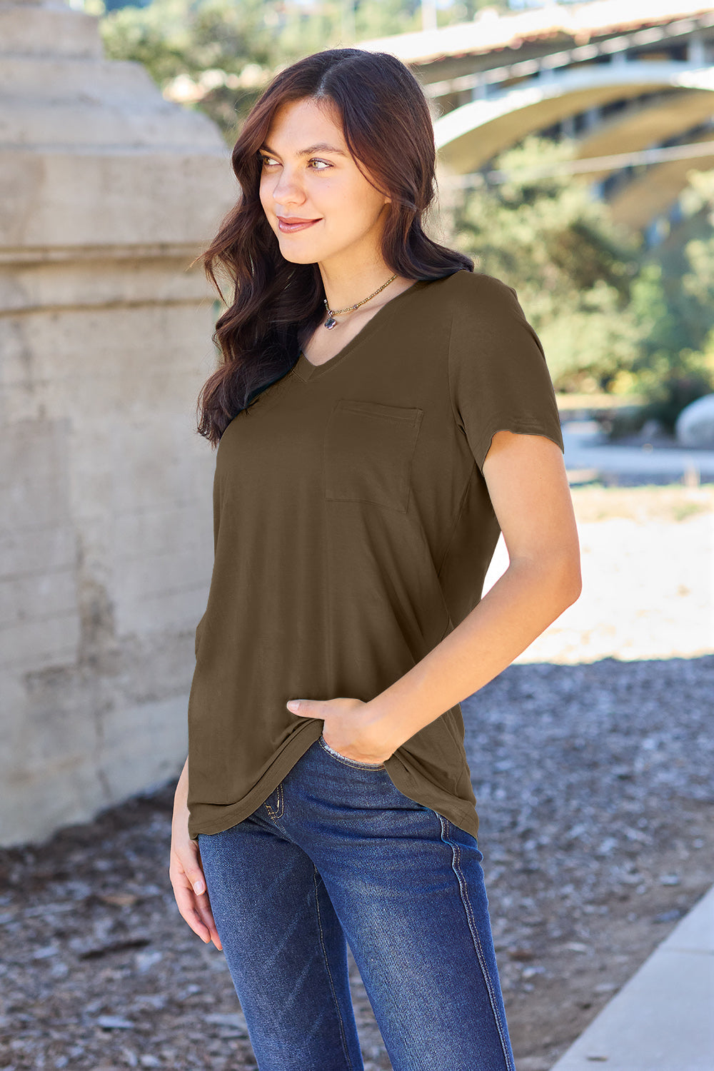 Basic Bae Full Size V-Neck Short Sleeve T-Shirt Apparel/Tops Basic Bae Ship from USA TikTok Tops Trendsi USPS Walmart Walmart Apparel Trendsi https://www.cyberehub.com