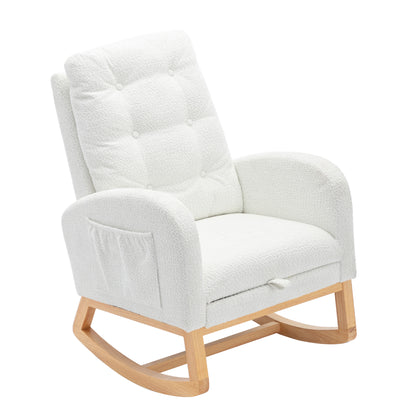 Accent Rocking Chair with Footrest High Back Rubber Wood Rocking Legs Bedroom Living Space 26.77D X 38.36W X 39.76H Inch Giga GNJ Home Home & Garden Walmart Giga https://www.cyberehub.com