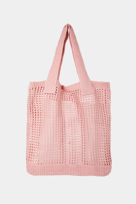 Fame Pointelle Knit Crochet Tote Bag PK One Size Fame Accessories Ship from USA TikTok USA Trendsi https://www.cyberehub.com