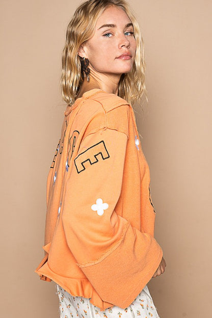 POL Peace Embroidered Exposed Seam Back Ruffle V-Neck Top Apparel Apparel POL Ship from USA TikTok Trendsi Trendsi https://www.cyberehub.com