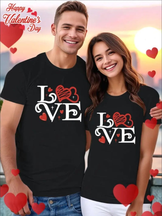Love Valentine'S Day T-Shirt, Couple T-Shirt, Couple Christmas, Fashion Casual T-Shirt, Short-Sleeved T-Shirt Apparel/Shirt/Graphic Shirt SNULLO https://www.cyberehub.com