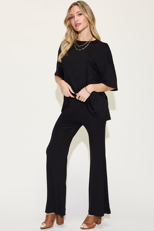 Basic Bae Full Size Bamboo Drop Shoulder T-Shirt and Flare Pants Set Black Apparel/Tops Basic Bae Ship from USA TikTok Tops Trendsi USPS Walmart Walmart Apparel Trendsi https://www.cyberehub.com