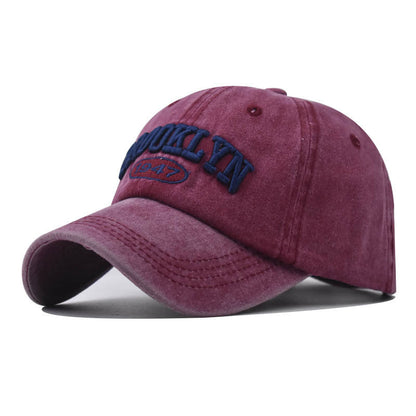 Men's And Women's Street Dance Personalized Cotton Embroidered Baseball Hat Brooklyn Wine Red Adjustable Apparel/Hat CJ Hat Ship From China CJ https://www.cyberehub.com