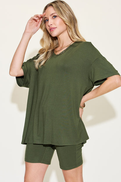 Basic Bae Full Size V-Neck Drop Shoulder T-Shirt and Shorts Set Apparel/Tops Basic Bae Ship from USA TikTok Tops Trendsi USPS Walmart Walmart Apparel Trendsi https://www.cyberehub.com