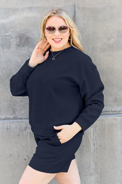 Double Take Full Size Texture Long Sleeve Top and Drawstring Shorts Set Apparel/Tops Double Take Ship from USA TikTok Tops Trendsi USPS Walmart Walmart Apparel Trendsi https://www.cyberehub.com
