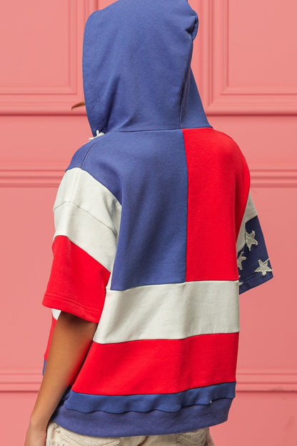 BiBi American Flag Theme Hoodie Tops/Jackets/Sweaters BiBi Clothing Tops Ship from USA TikTok Trendsi USPS Walmart Trendsi https://www.cyberehub.com