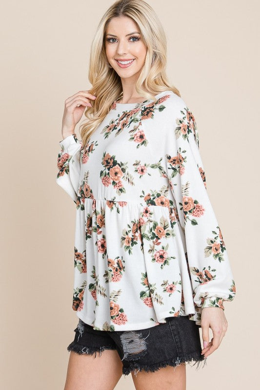 Super Lady Full Size Babydoll Floral Boat Neck Long Sleeve Blouse Apparel/Tops Ship from USA Super Lady TikTok Tops Trendsi USPS Walmart Walmart Apparel Trendsi https://www.cyberehub.com