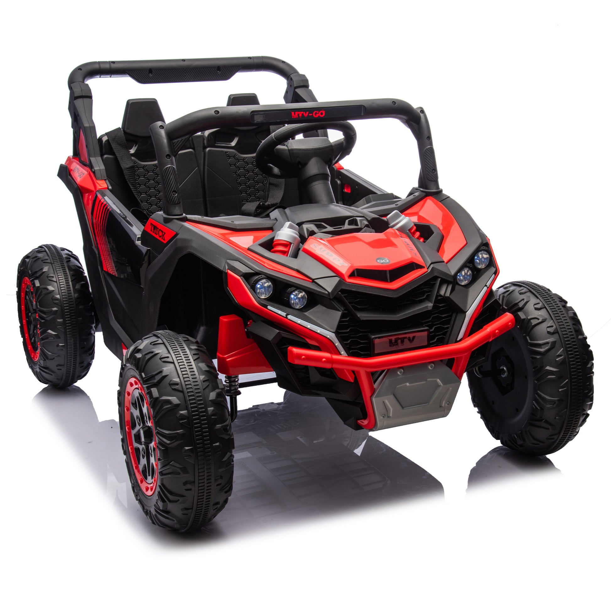 24V Two-Seater Kids Ride On UTV W/Parents Remote Control,Four-Wheel Suspension,Slow Start,Large wheel design,Anti-collision bar,Storage space,Music,USB,Bluetooth,Volume control,LED lights for Kids 3+. Giga Kids Toys Giga https://www.cyberehub.com