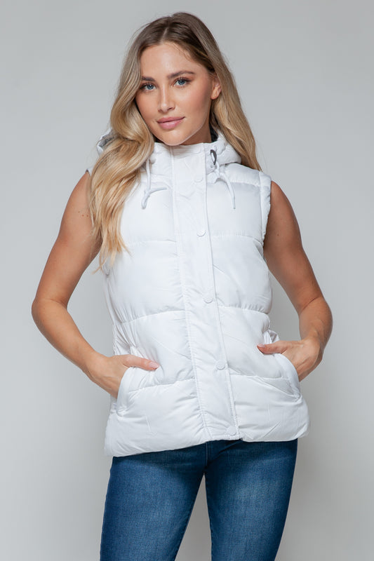 Snobbish Snap and Zip Closure Hooded Vest White Chiseled Stone Shirt Apparel Clothing Tops Ship from USA Shirts Snobbish USA Women Trendsi https://www.cyberehub.com
