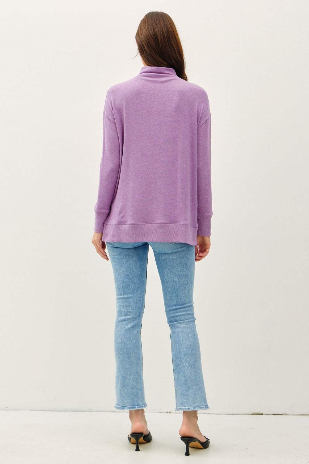 Be Cool Side Slit Mock Neck Long Sleeve Tunic Top Apparel/Tops BE COOL Ship from USA TikTok Tops Trendsi USPS Walmart Walmart Apparel Trendsi https://www.cyberehub.com
