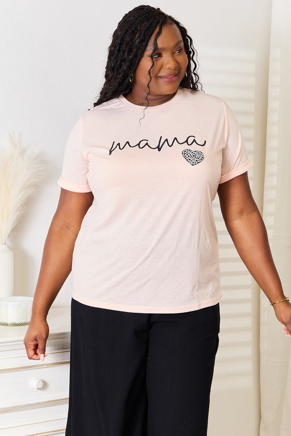 Simply Love MAMA Heart Graphic T-Shirt Apparel/Tops Ship from USA Simply Love TikTok Tops Trendsi USPS Walmart Walmart Apparel Trendsi https://www.cyberehub.com